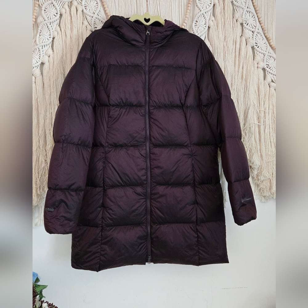 Eddie Bauer Luna Peak Purple EB550 Down Puffer Parka Coat w/Hood Women’s Large